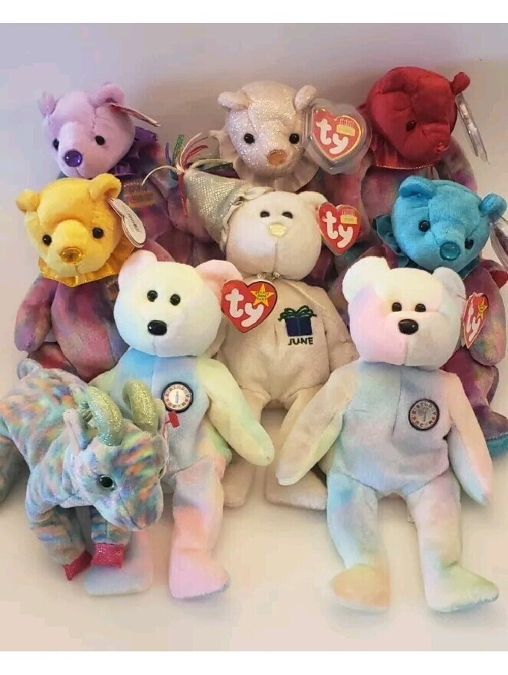 Birthday BEANIE BABIES Mixed Lot Beanies Zodiac Happy Months Bears TY